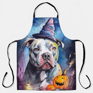 Halloween American Staffordshire with Pumpkins Schürze