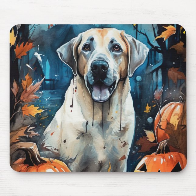 Halloween Anatolischer Schäferhund mit Pumpkins Be Mousepad (Vorne)