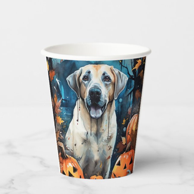 Halloween Anatolischer Schäferhund mit Pumpkins Be Pappbecher (Vorderseite)