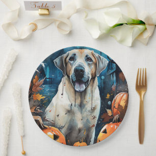 Halloween Anatolischer Schäferhund mit Pumpkins Be Pappteller