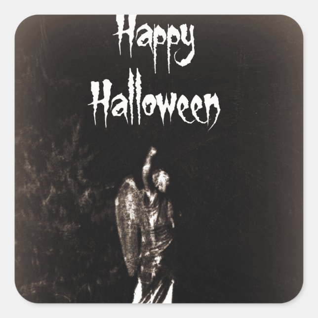 Halloween Angel Quadratischer Aufkleber (Vorderseite)