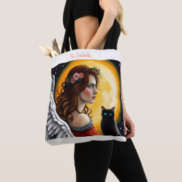 Halloween Angel und Schwarze Katze Tasche