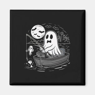 Halloween Angelshirt Gruseliger Geist Fischer Fis Magnet