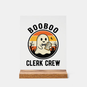 Halloween Angestellter BooBoo Geistermannschaft Vi Acrylschild
