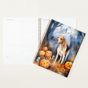 Halloween Anglais Foxhound Avec Citrouille