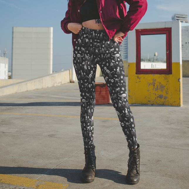 Halloween Animal Bats Hunde Katzen Spinnen Skelett Leggings (Von Creator hochgeladen)