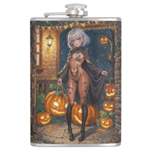 Halloween Anime Mädchen Süßes oder Saures Körperbe Flachmann