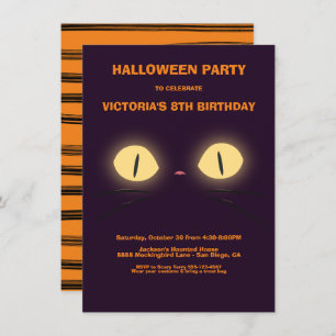 Halloween Anniversaire Chat Eyes invitations