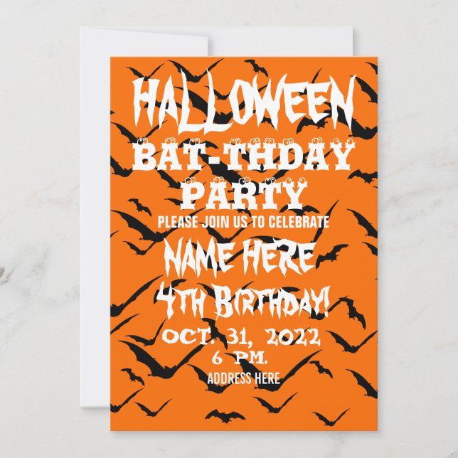 HALLOWEEN ANNIVERSAIRE FÊTE INVITATION (Devant)