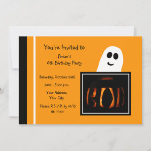 Halloween Anniversaire Fête Invitation Boo