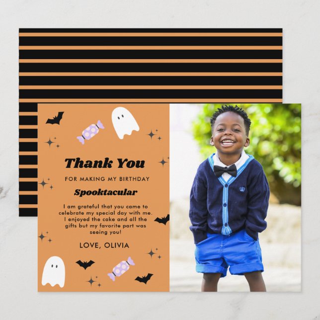 Halloween Anniversaire Spooktacular Carte de remer (Devant / Derrière)