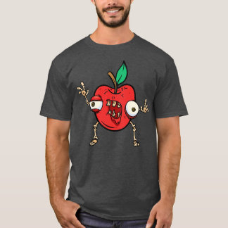 Halloween Apfel Zombie Essen Frucht Monster Grusel T-Shirt