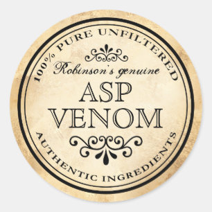 Halloween apothecaire vintage asp venom étiquette