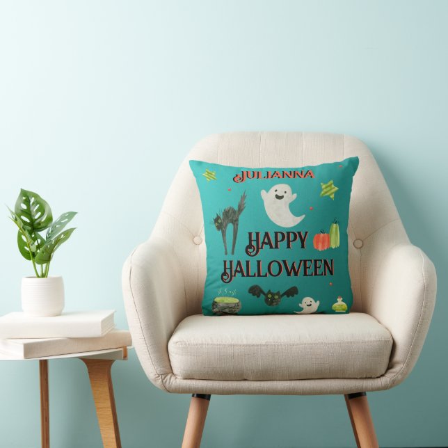 Halloween Aquamarin und grün Kissen (Stuhl )