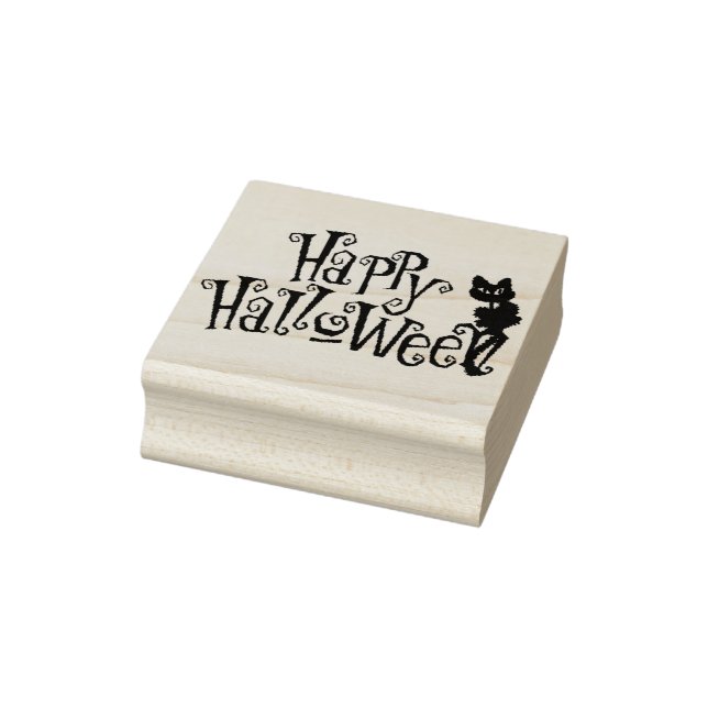 Halloween Art Briefmarke/Happy Halloween Black Cat Gummistempel (Stempel)