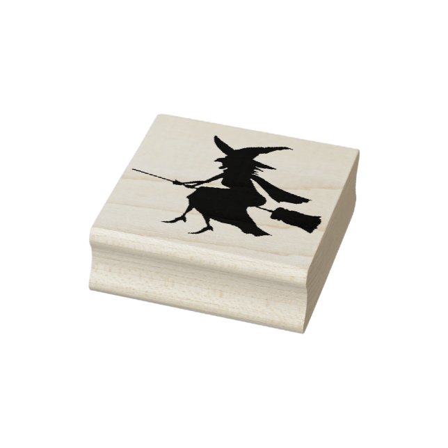 Halloween Art Briefmarke/Hexe auf Broom Gummistempel (Stempel)