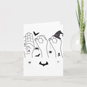 Halloween Asl Hand Gebing Language Deaf Pride Boo  Karte