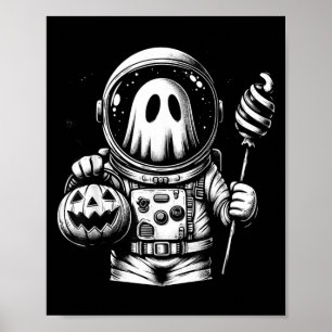 Halloween-Astronauten-Kostüm-Geist-Tier-Buh Poster