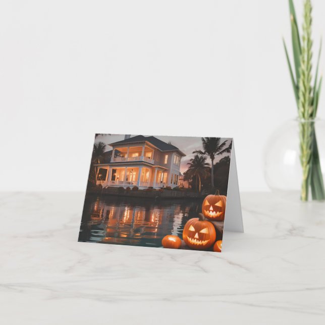 Halloween auf dem Wasser in Florida - Blank Noteca Karte (Vorderseite)