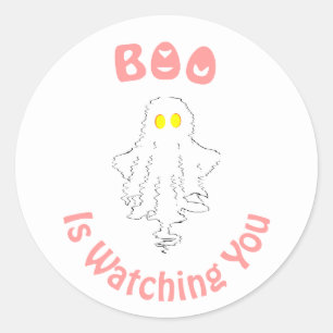 Halloween-Aufkleber   Buh beobachtet dich Runder Aufkleber