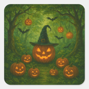 Halloween-Aufkleber, der zur Natur passt Quadratischer Aufkleber