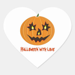 Halloween-Aufkleber mit anpassbarem Text Herz-Aufkleber
