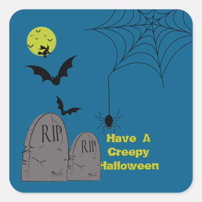 Halloween-Aufkleber Quadratischer Aufkleber (Vorderseite)