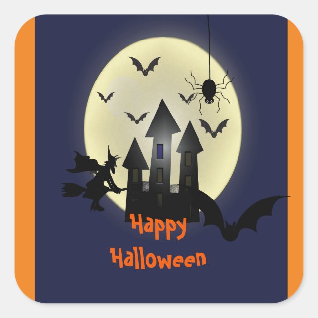 Halloween-Aufkleber Quadratischer Aufkleber (Vorderseite)
