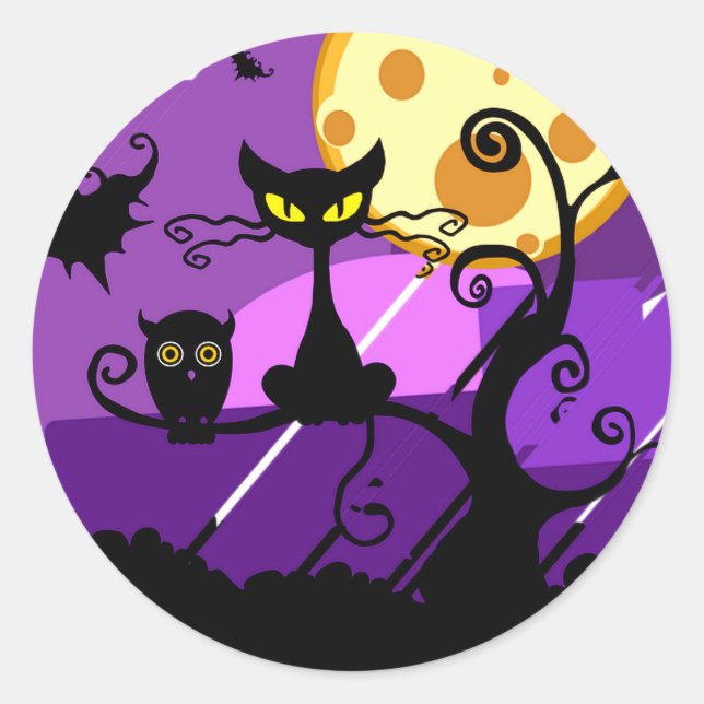 Halloween-Aufkleber. Runder Aufkleber (Vorderseite)