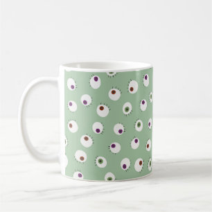 Halloween-Augen, von Hand gezeichnet, nahtlos. Kaffeetasse