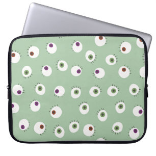 Halloween-Augen, von Hand gezeichnet, nahtlos. Laptopschutzhülle