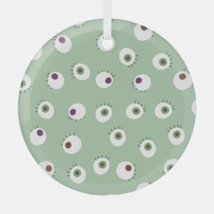 Halloween-Augen, von Hand gezeichnet, nahtlos. Ornament Aus Glas
