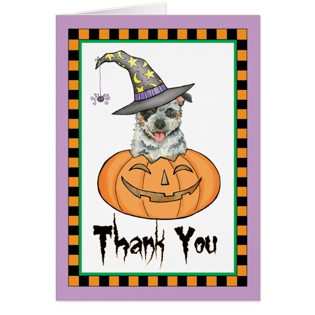 Halloween Australian Cattle Chien Carte de remerci (Devant)