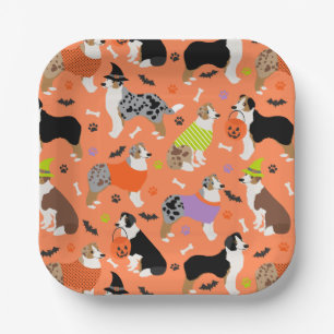 Halloween Australian Shepherd Pappteller