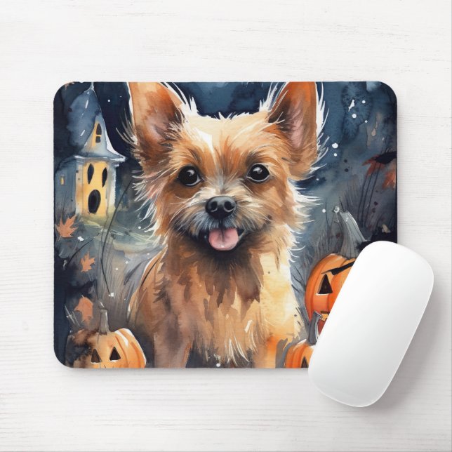 Halloween Australian Terrier with Pumpkins Beängst Mousepad (Mit Mouse)