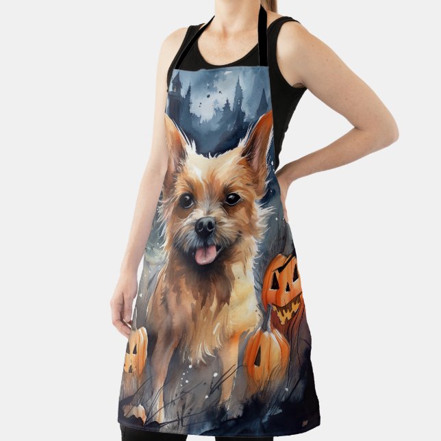 Halloween Australian Terrier with Pumpkins Beängst Schürze (InSitu)