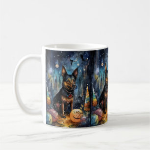 Halloween Australische Kelpie mit Pumpkins Beängst Kaffeetasse