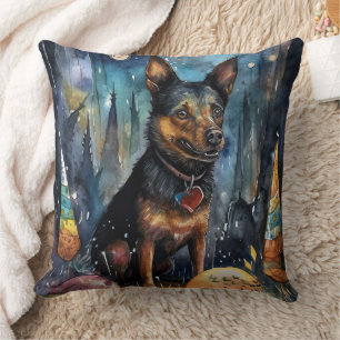 Halloween Australische Kelpie mit Pumpkins Beängst Kissen