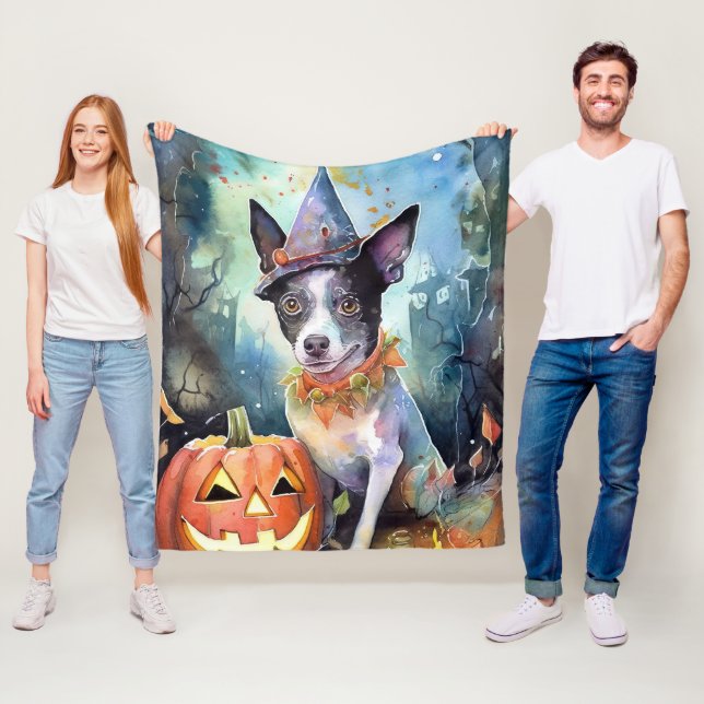 Halloween Australische Rinder mit Pumpkins Beängst Fleecedecke (Beispiel)