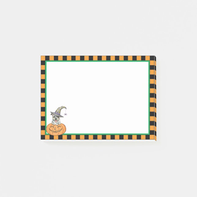 Halloween Australischer Rinderhund Post-it Klebezettel (Vorderseite)