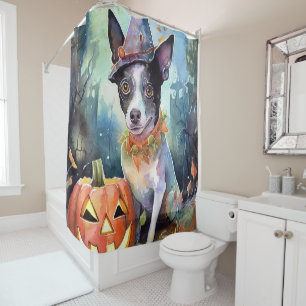 Halloween Australisches Vieh Mit Kürbissen Gruseli Duschvorhang