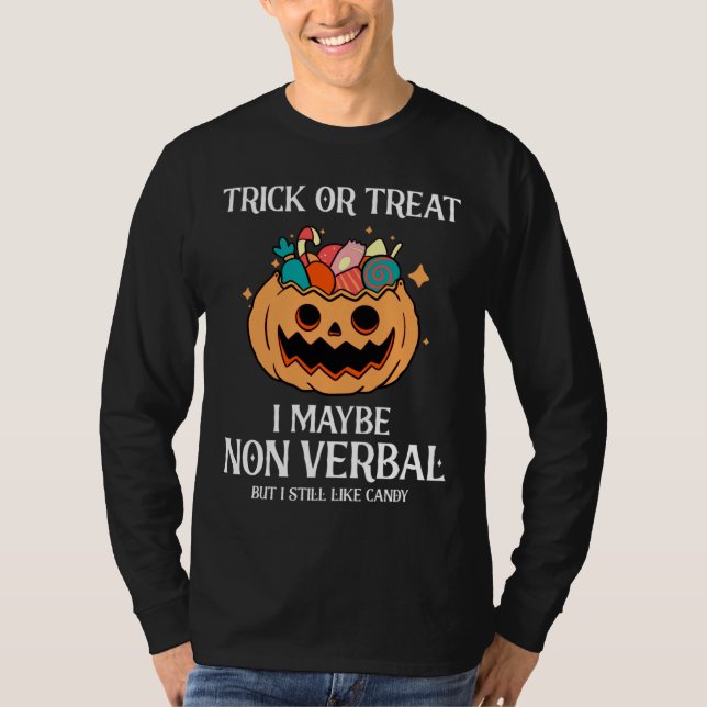 Halloween Autismus Trick oder Behandlung Ich kann  T-Shirt (Vorderseite)