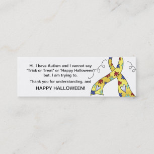 Halloween Autismus Trick oder Treat Cards Band 3 Mini Visitenkarte