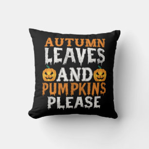 Halloween Autumn Leaves und Pumpkins Birthday Kissen