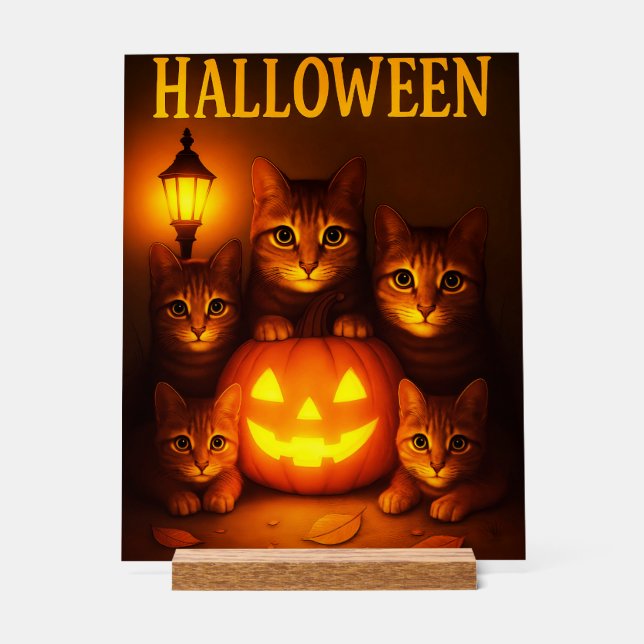 Halloween avec Art numérique orange de chat (Recto)