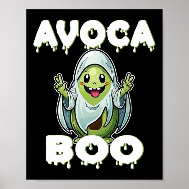 Halloween Avocado Pun Ghost Kostüm Funny Veggie A Poster (Vorne)