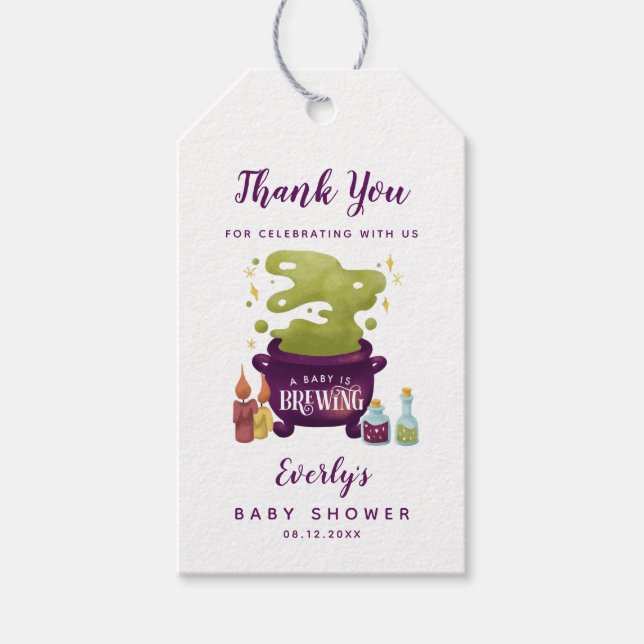 Halloween Baby Braut Babydusche Danke Geschenkanhänger (Vorderseite)