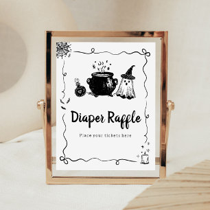 Halloween-Baby-braut-Diaper-Raffle-Schild Poster