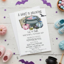Halloween Baby Brewing Witch Gender Reveal