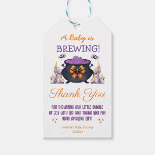 halloween baby dusche brauen danke niedlich geschenkanhänger